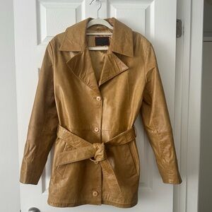 Vintage Genuine Buffalo Leather Trench Coat
